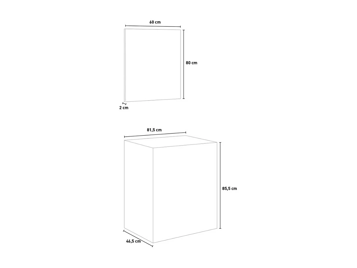 Mueble de baño moderno de suelo con patas lavabo 80cm espejo Lisboa 80 - Natural