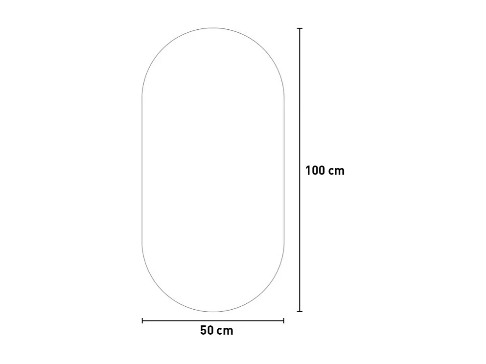LED-Badezimmerspiegel oval 50x100cm hinterleuchtetes Design Konughs L