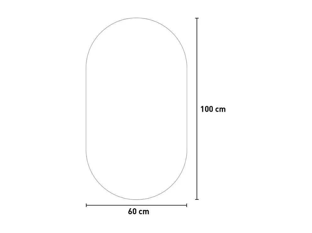 Ovale Badezimmer Spiegel mit hinterleuchtetem LED 60x100cm modernem Konughs XL