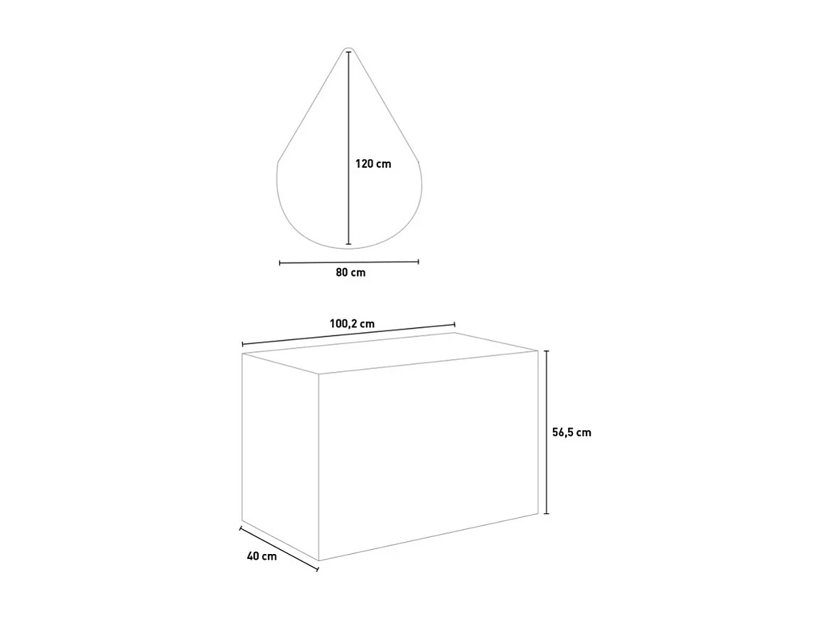 Mueble de baño suspendido moderno 100 cm lavabo espejo diseño gota Portofino 100