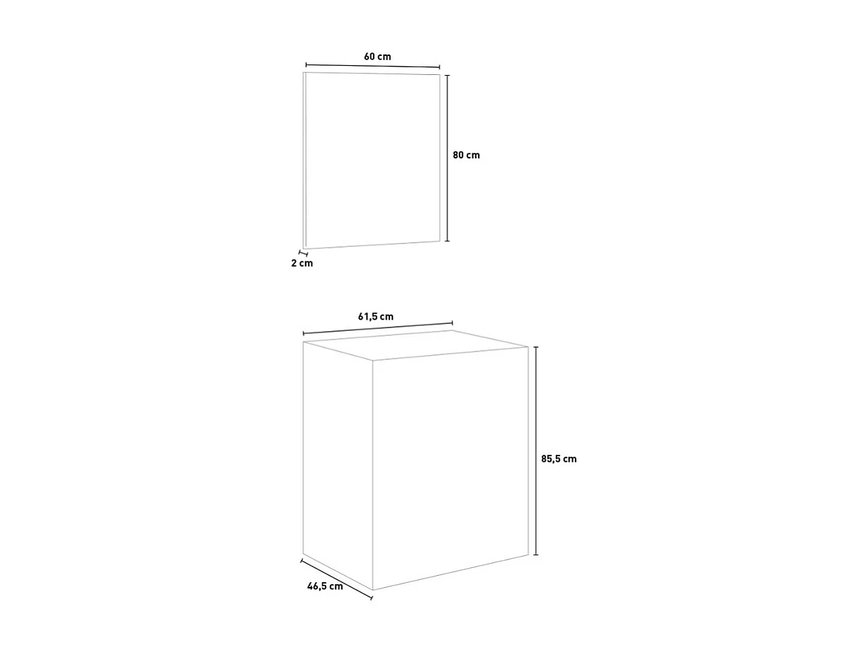 Mueble de baño compacto de suelo con lavabo 60cm espejo con luz led Lisboa 60 - Gris