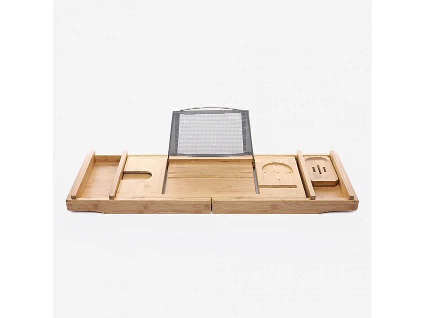 Badewannenablage aus Holz ausziehbar Bambu