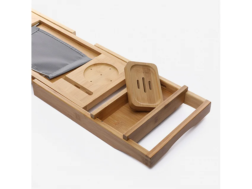 Badewannenablage aus Holz ausziehbar Bambu