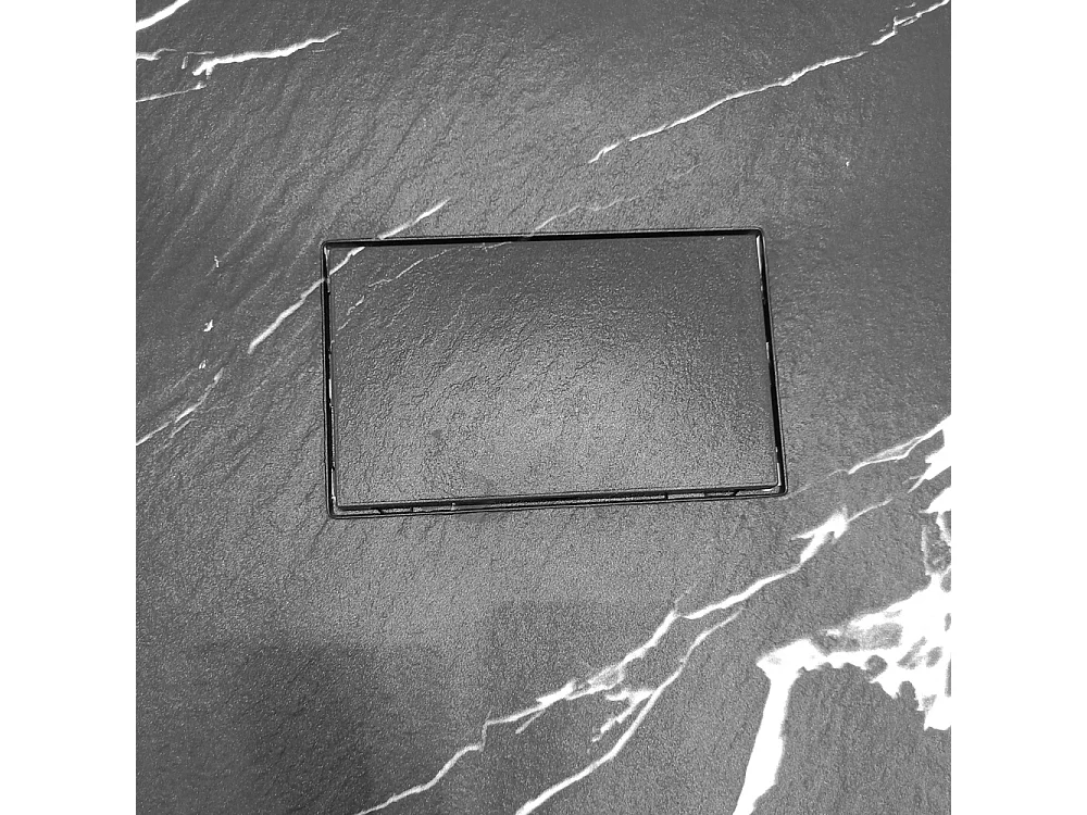 Plato de ducha rectangular a ras de suelo 120x90cm efecto mármol Stone MM - Negro