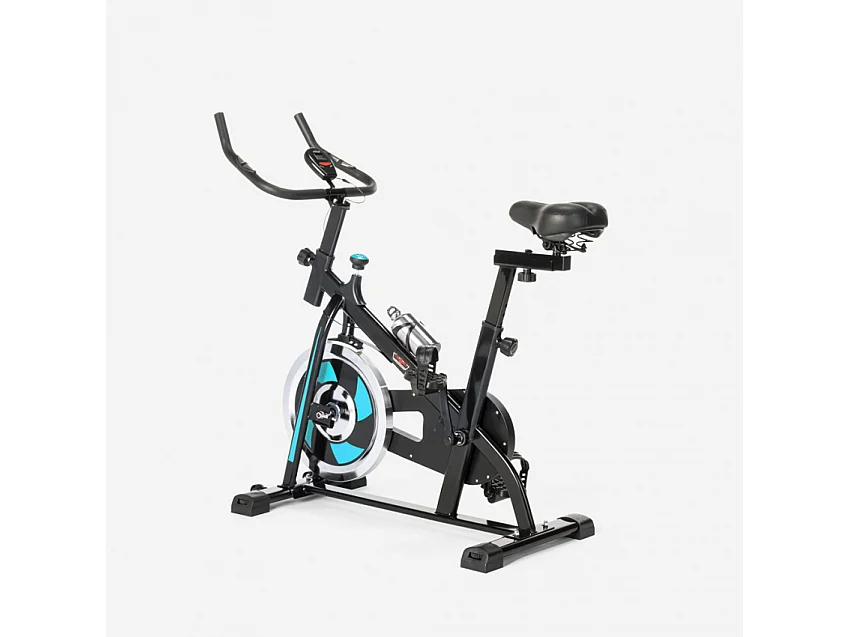 Bicicleta estática indoor Fit Bike con volante de inercia profesional 8kg Minerva - Azul