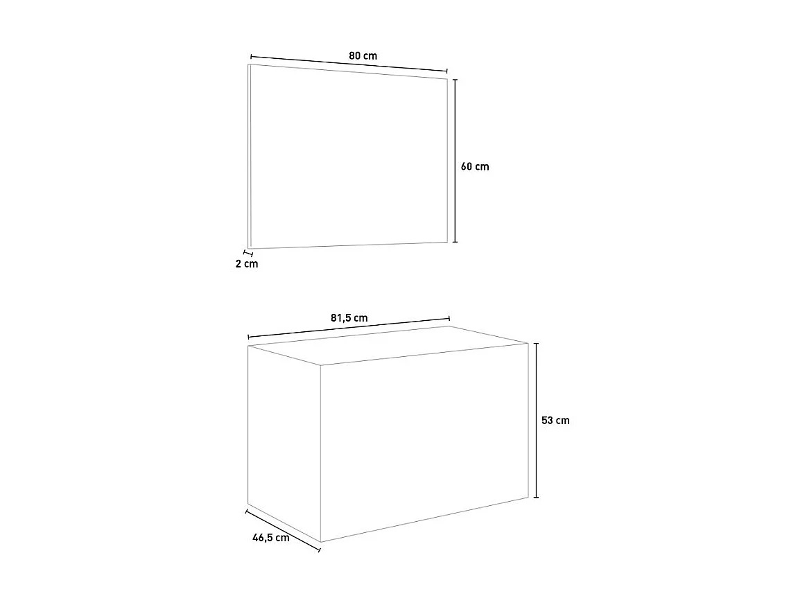Mueble baño de diseño suspendido con puertas lavabo 80cm y espejo luz led Oslo 80 - Blanco
