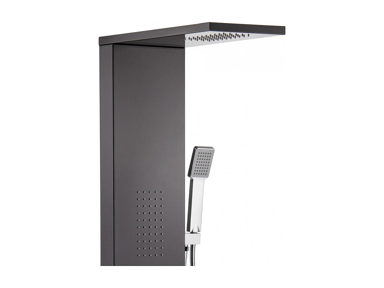 Duschpaneel Duschsäule mit Regenbrause, Handbrause und 4 Körperdüsen Bormio - Schwarz