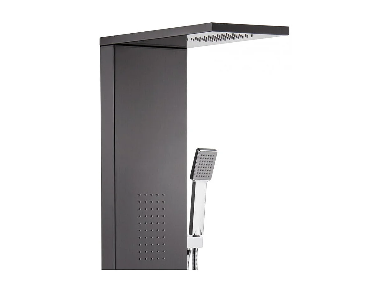 Columna de ducha panel mezclador alcachofa 4 chorros ducha Bormio - Negro