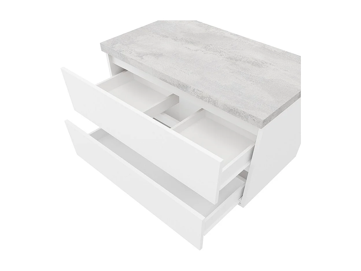 Mueble de baño 100 cm suspendido con lavabo sobre encimera y espejo led City 100