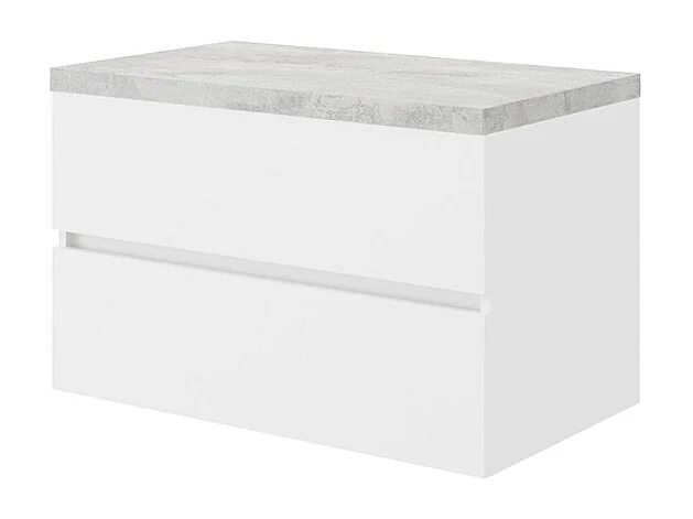 Mueble de baño 100 cm suspendido con lavabo sobre encimera y espejo led City 100