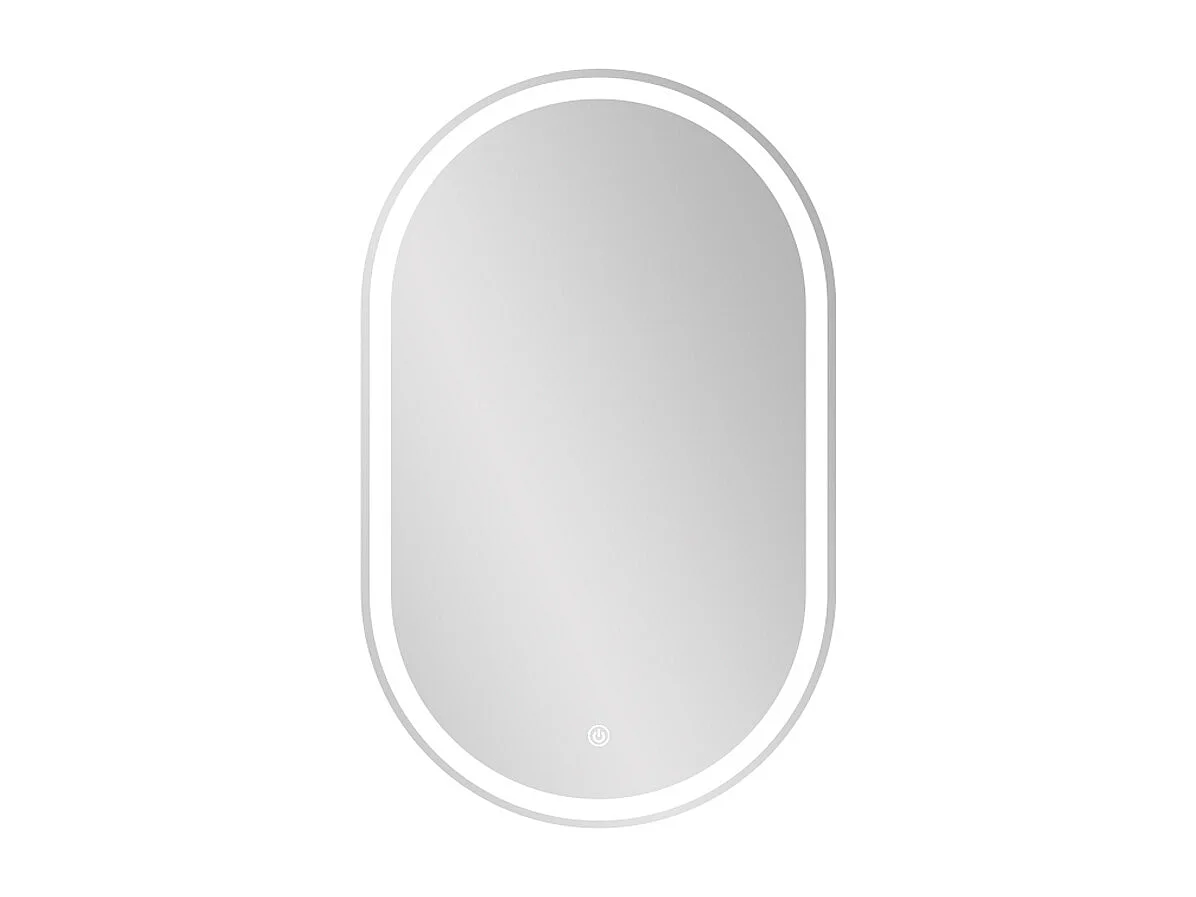 Badezimmerspiegel oval mit LED-Beleuchtung und Anti-Beschlag Refur L