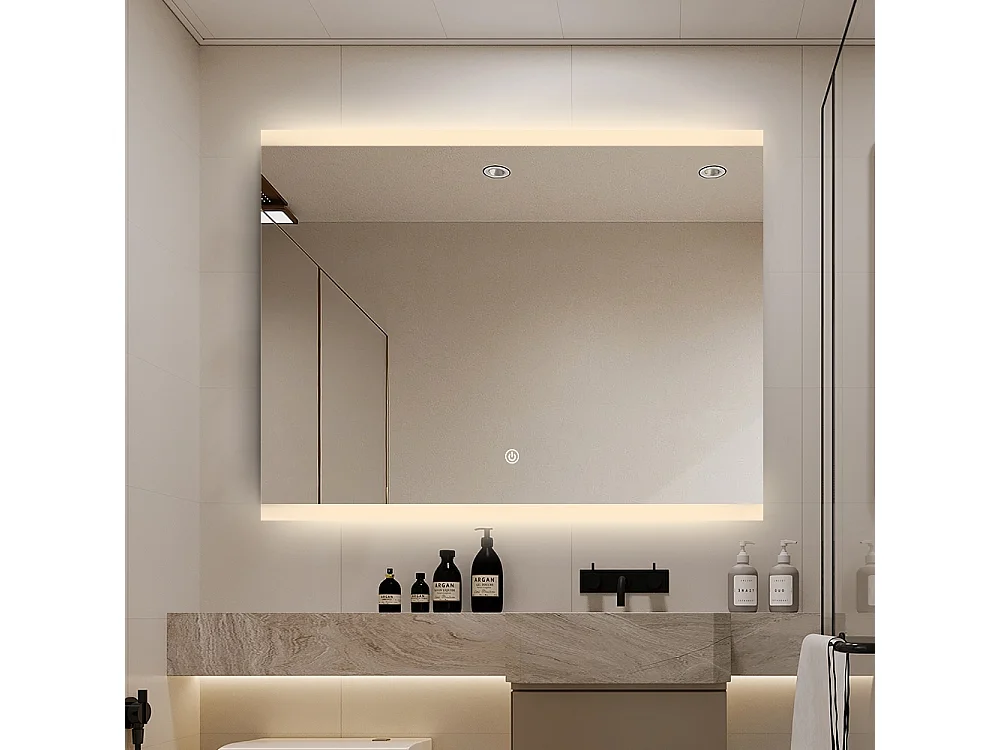 Espejo de baño led retroiluminado de 90x70cm antivaho Krona L