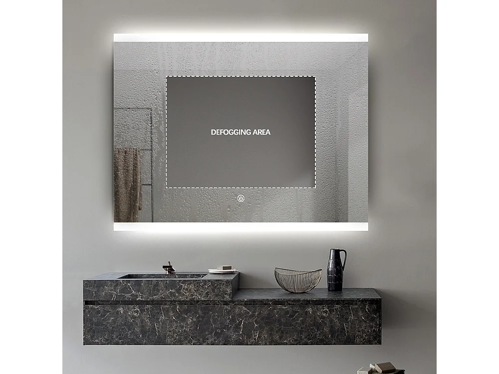 Espejo de baño led retroiluminado de 90x70cm antivaho Krona L