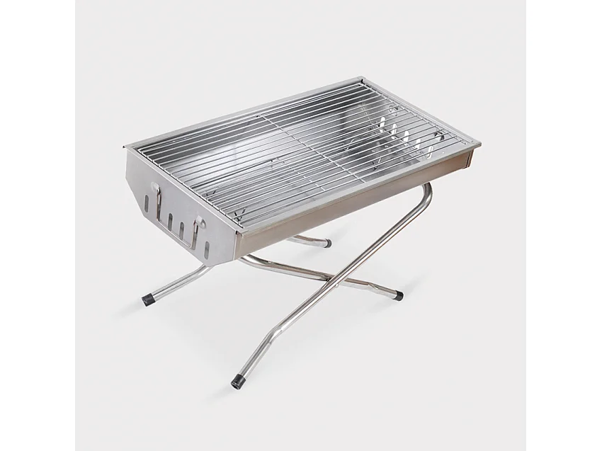 Parrilla de barbacoa de carbón barbacoa portátil jardín de acero plegable camping Poplar