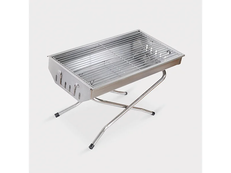 Parrilla de barbacoa de carbón barbacoa portátil jardín de acero plegable camping Poplar