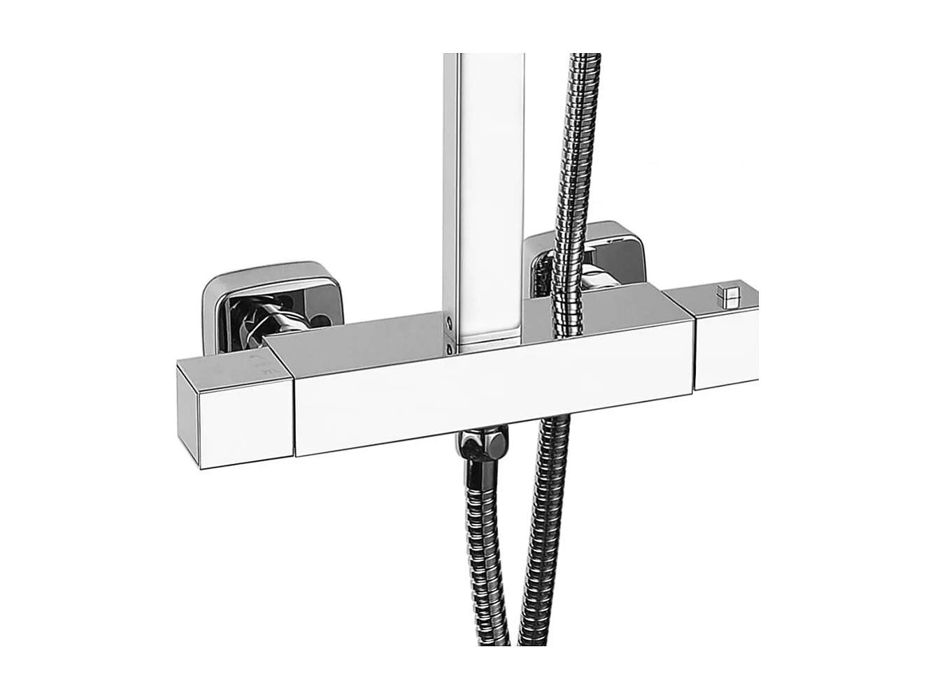 Thermostatische Duschsäulenverkleidung aus Stahl mit Mischer und Handbrause Saturnia