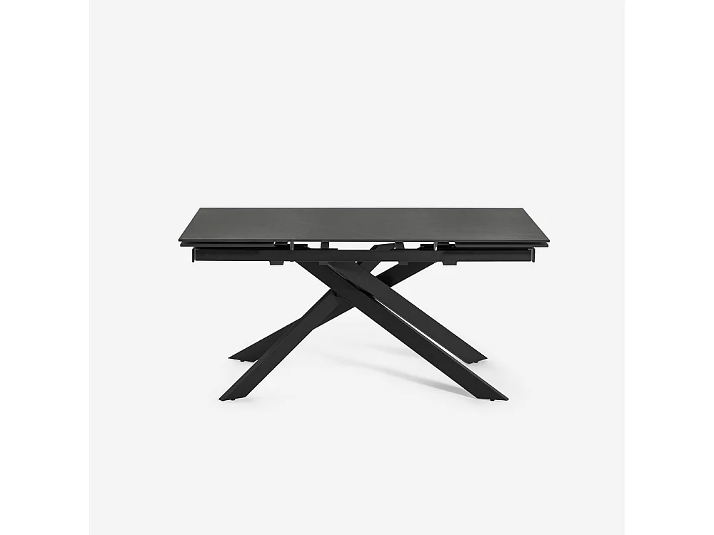 Mesa extensible efecto mármol 160-240x90cm comedor y cocina diseño moderno Quito - Negro