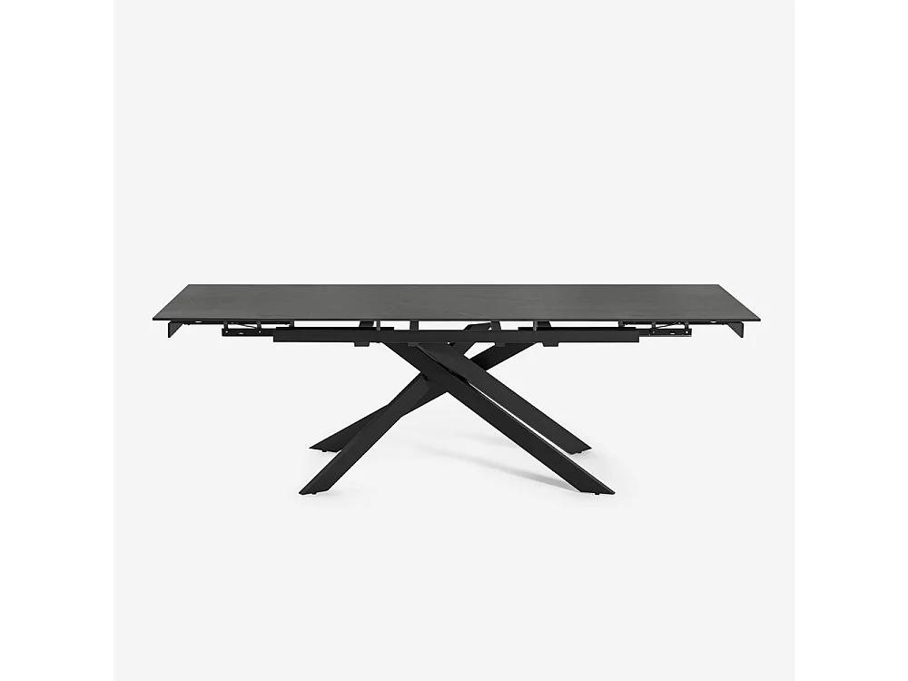 Mesa extensible efecto mármol 160-240x90cm comedor y cocina diseño moderno Quito - Negro