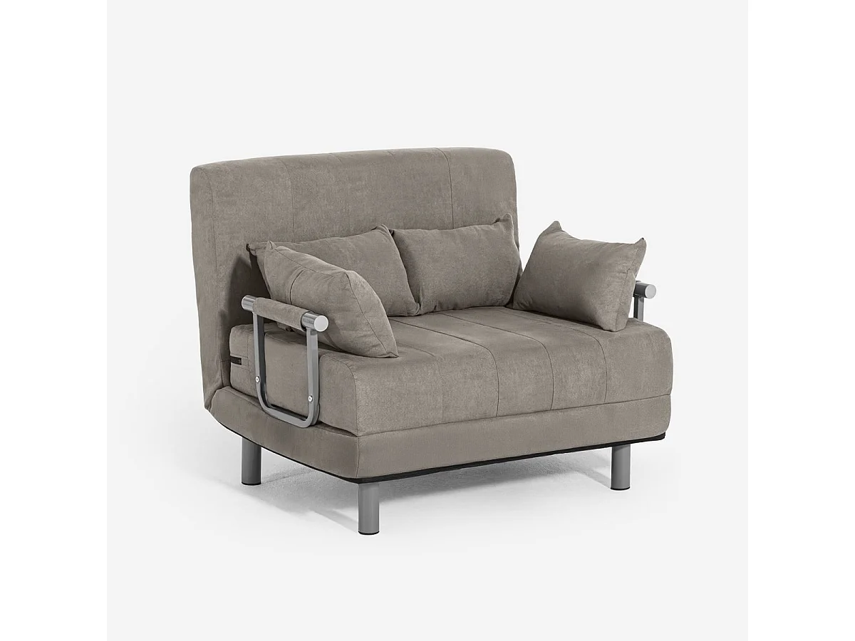 Fauteuil-lit pliant en tissu gain de place Deborah Twin Class - Gris foncé