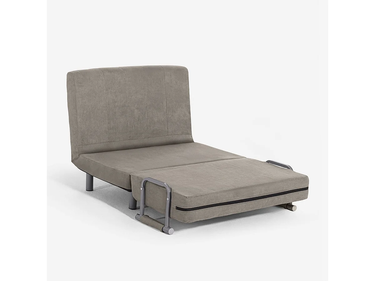 Fauteuil-lit pliant en tissu gain de place Deborah Twin Class - Gris foncé