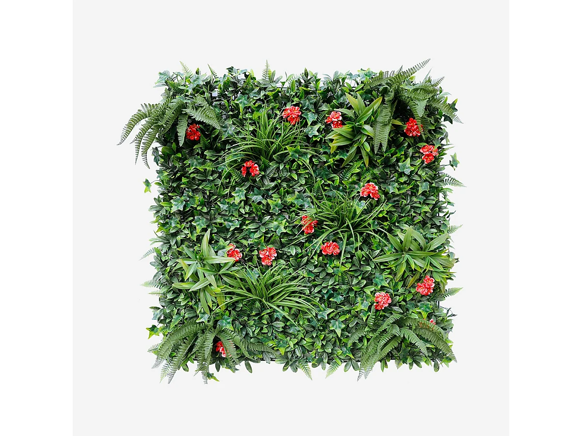 Künstliche immergrüne Hecke 100x100cm 3D Pflanzen Garten Lemox