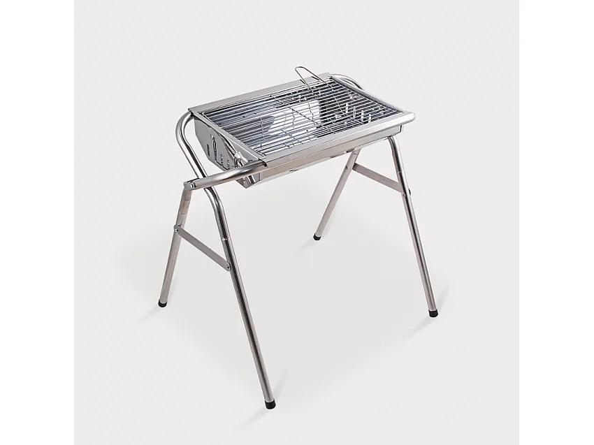 Barbacoa de carbón y leña de acero portátil con parrilla Oak