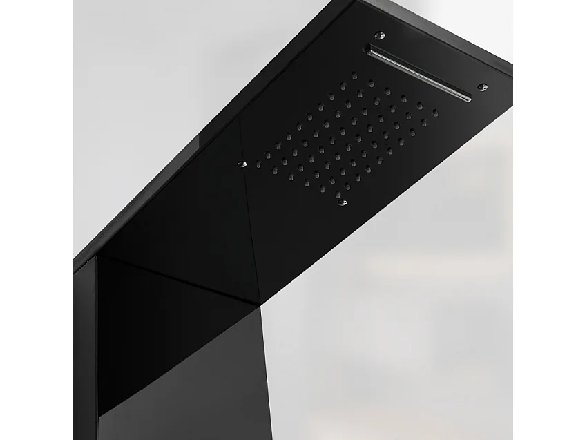 Columna de ducha en acero con mezclador en cascada de hidromasaje Sirmione - Negro