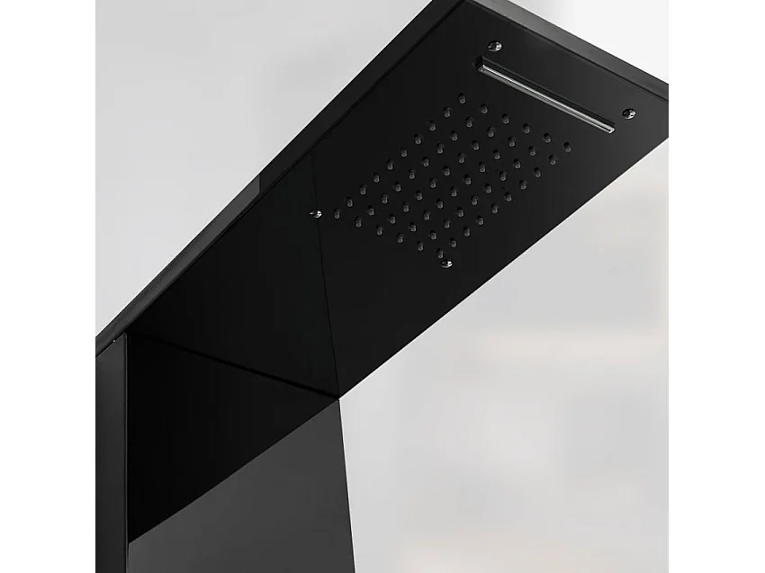 Columna de ducha en acero con mezclador en cascada de hidromasaje Sirmione - Negro