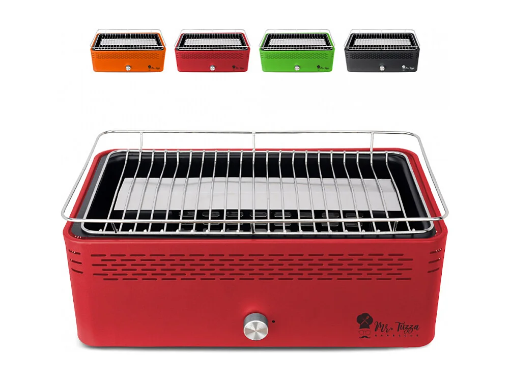 Barbacoa sin humo para mesa con ventilador Merapi - Rojo