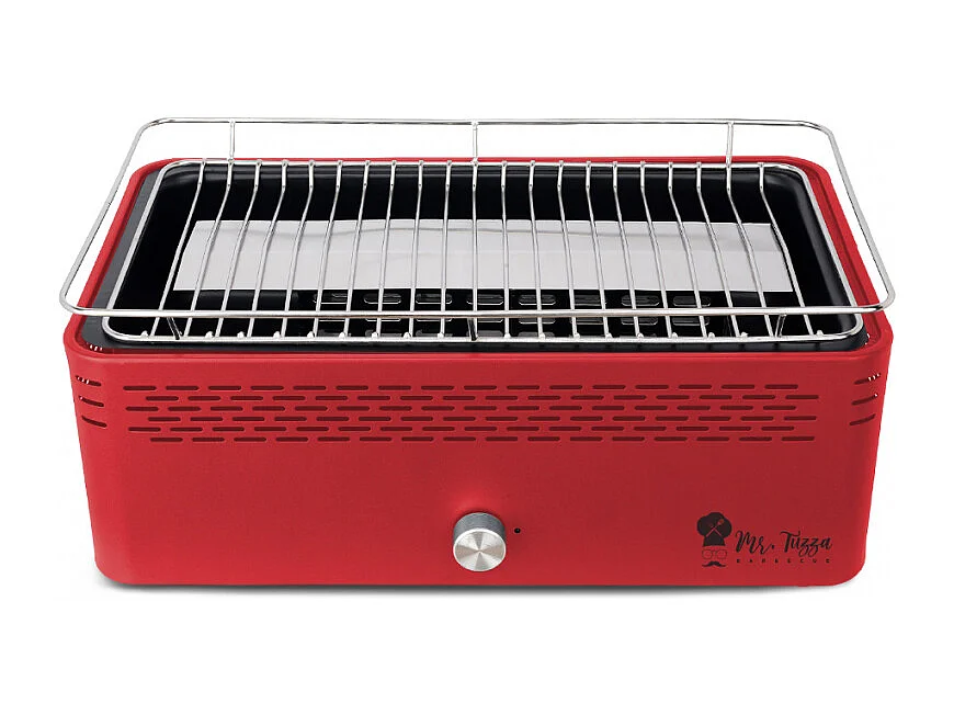 Barbacoa sin humo para mesa con ventilador Merapi - Rojo