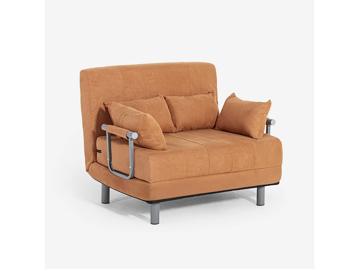 Sesselbett aus Stoff klappbar und platzsparend Deborah Twin Class - Orange