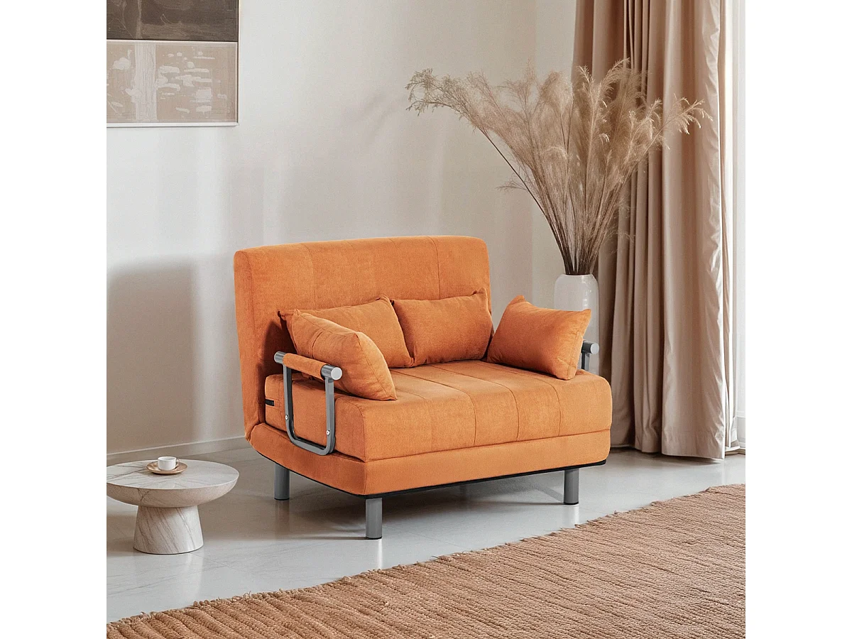 Sesselbett aus Stoff klappbar und platzsparend Deborah Twin Class - Orange