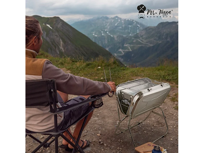 Barbacoa portátil con parrilla de carbón plegable Beech