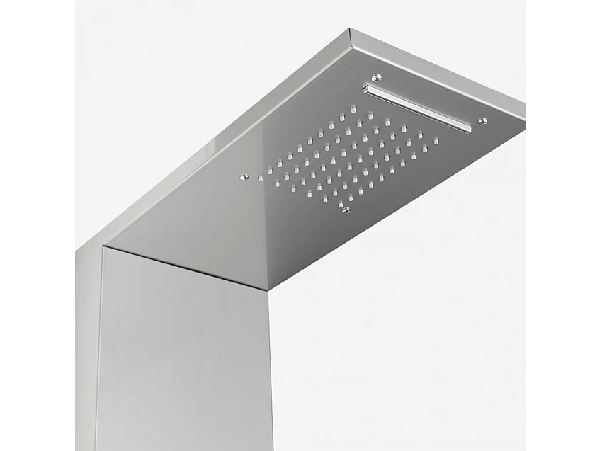 Columna de ducha en acero con mezclador en cascada de hidromasaje Sirmione - Silver