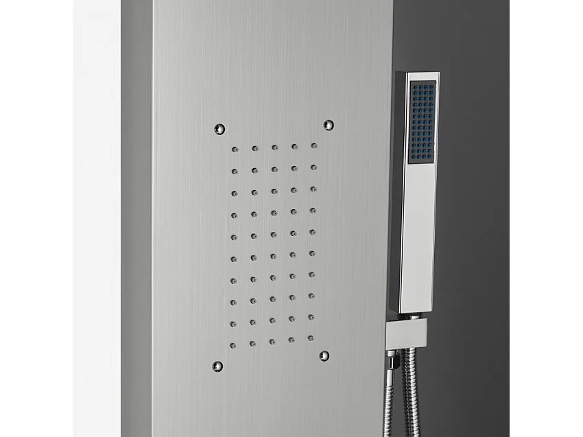 Columna de ducha en acero con mezclador en cascada de hidromasaje Sirmione - Silver