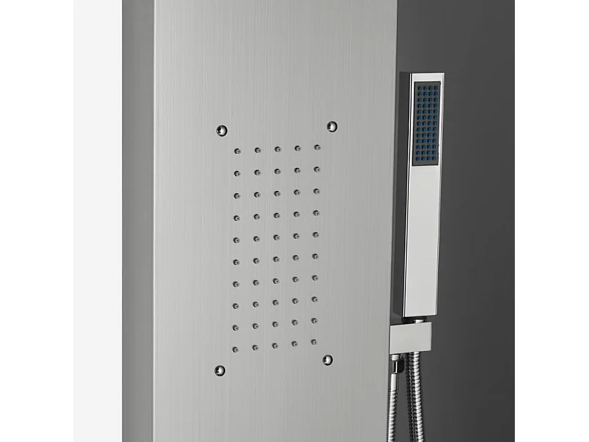 Columna de ducha en acero con mezclador en cascada de hidromasaje Sirmione - Silver
