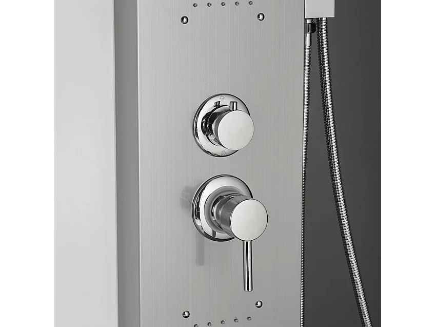 Columna de ducha en acero con mezclador en cascada de hidromasaje Sirmione - Silver