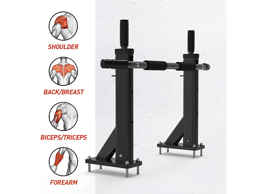 Barra de dominadas profesional de acero con multifunciones para pared Scraper