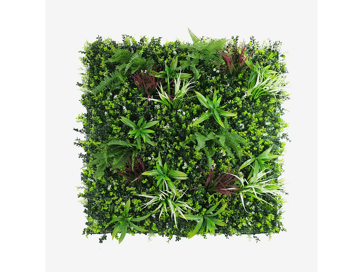 Künstliche Hecke 100x100cm realistische 3D-Pflanze Balkon Garten Briux