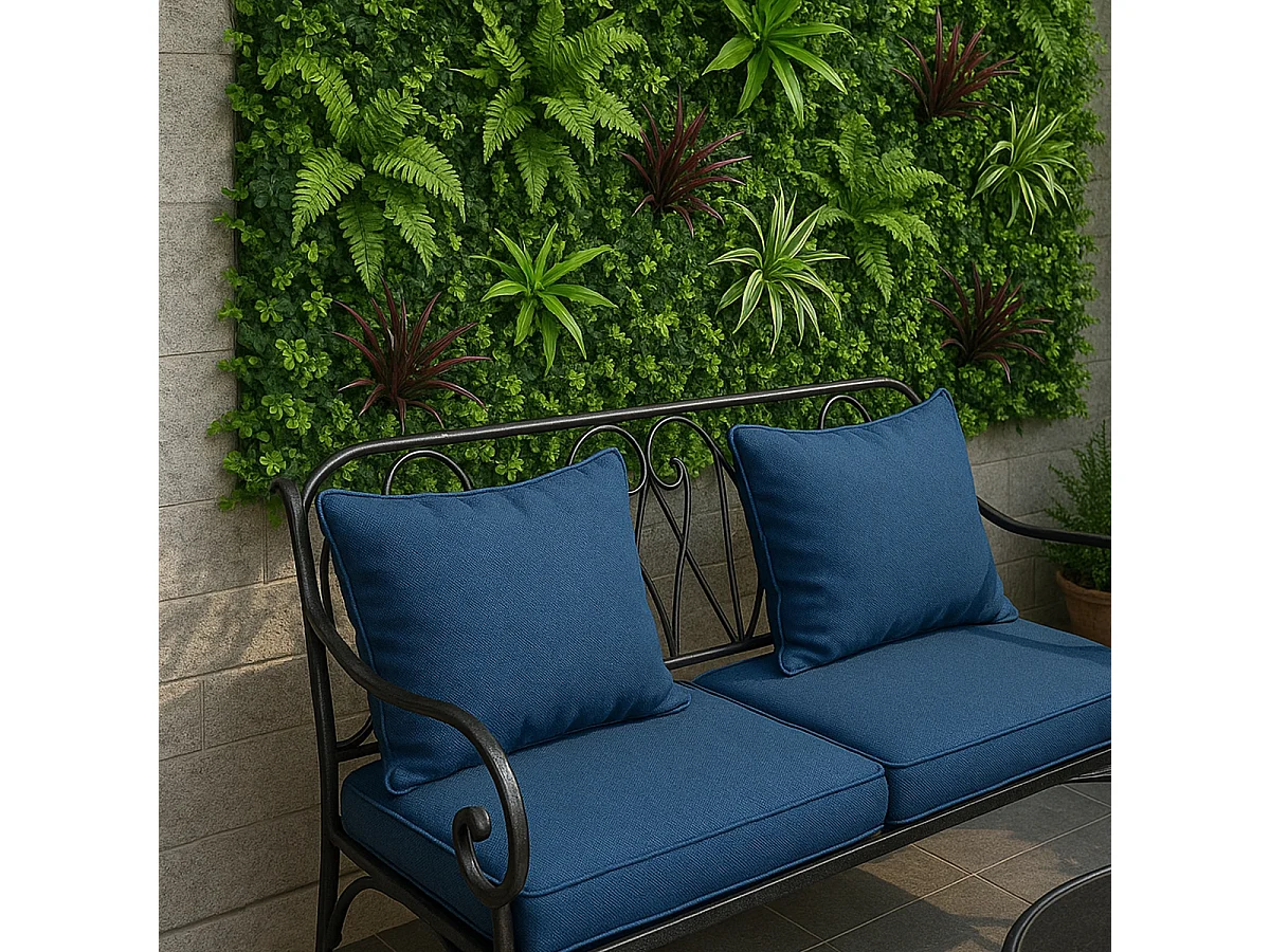 Künstliche Hecke 100x100cm realistische 3D-Pflanze Balkon Garten Briux