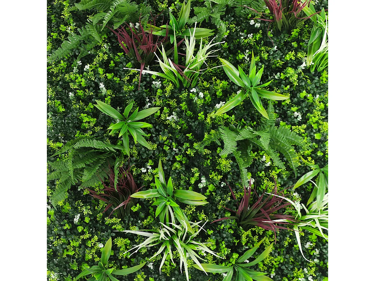 Künstliche Hecke 100x100cm realistische 3D-Pflanze Balkon Garten Briux