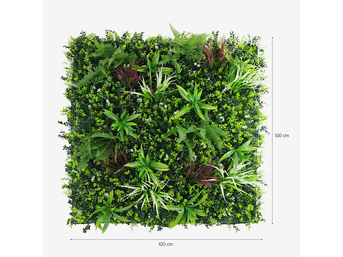 Künstliche Hecke 100x100cm realistische 3D-Pflanze Balkon Garten Briux