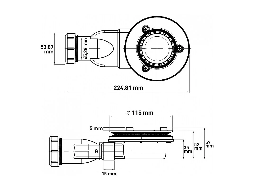Ablauf für Duschwanne bündig Drain