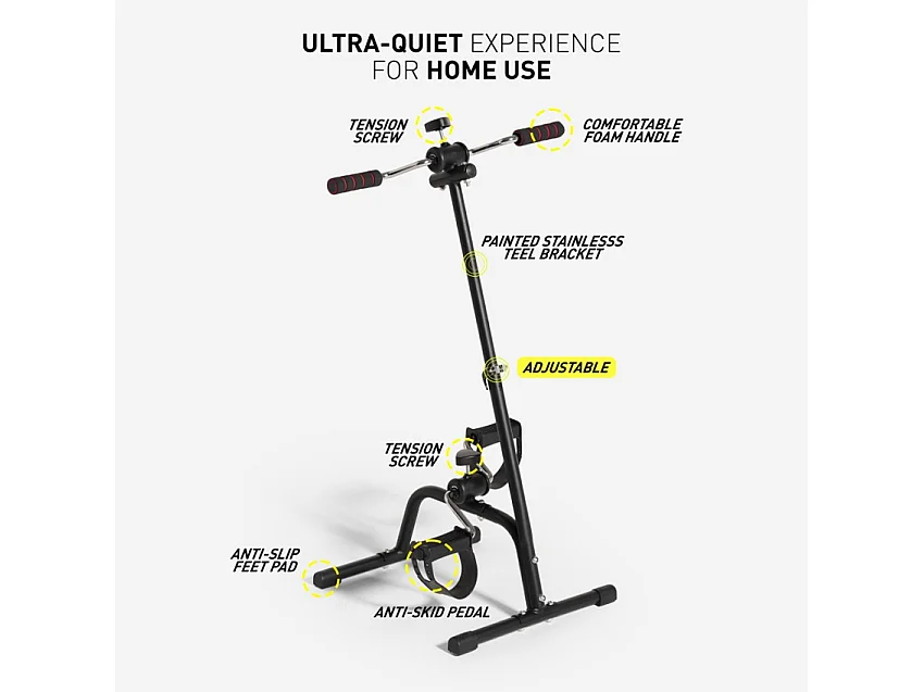 Bicicleta estática brazos y piernas para rehabilitación y fisioterapia de personas mayores con doble función Lizard