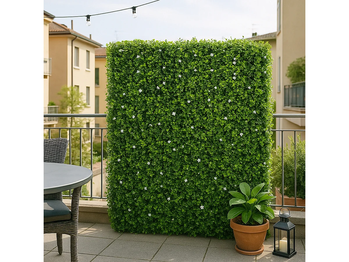 Künstliche Hecke 108x33x106cm immergrüner Buchsbaum Gartenhecke Ulmut