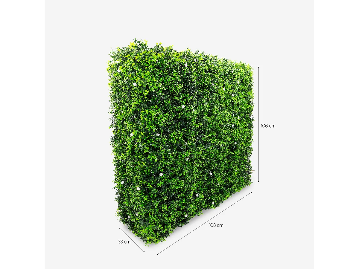 Künstliche Hecke 108x33x106cm immergrüner Buchsbaum Gartenhecke Ulmut