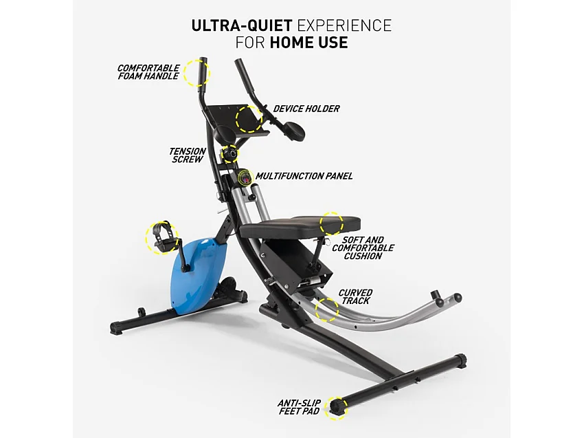 Máquina de ejercicio para abdominales con manillar fit bike para el hogar Hawk