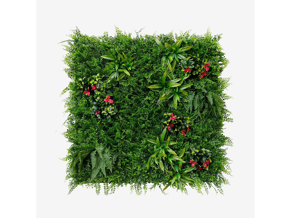 Künstliche Hecke 3D-Paneel 100x100cm realistische Pflanzen Cerrum