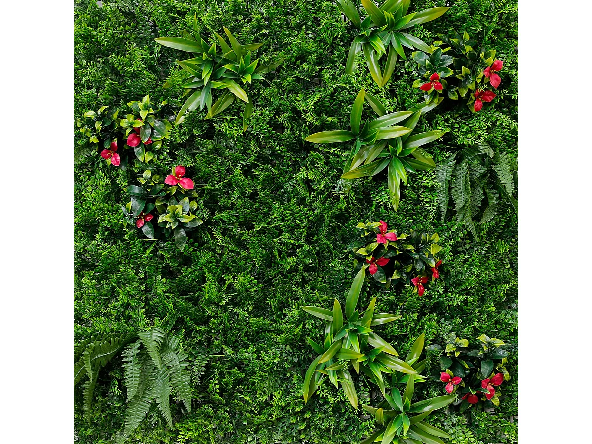 Künstliche Hecke 3D-Paneel 100x100cm realistische Pflanzen Cerrum