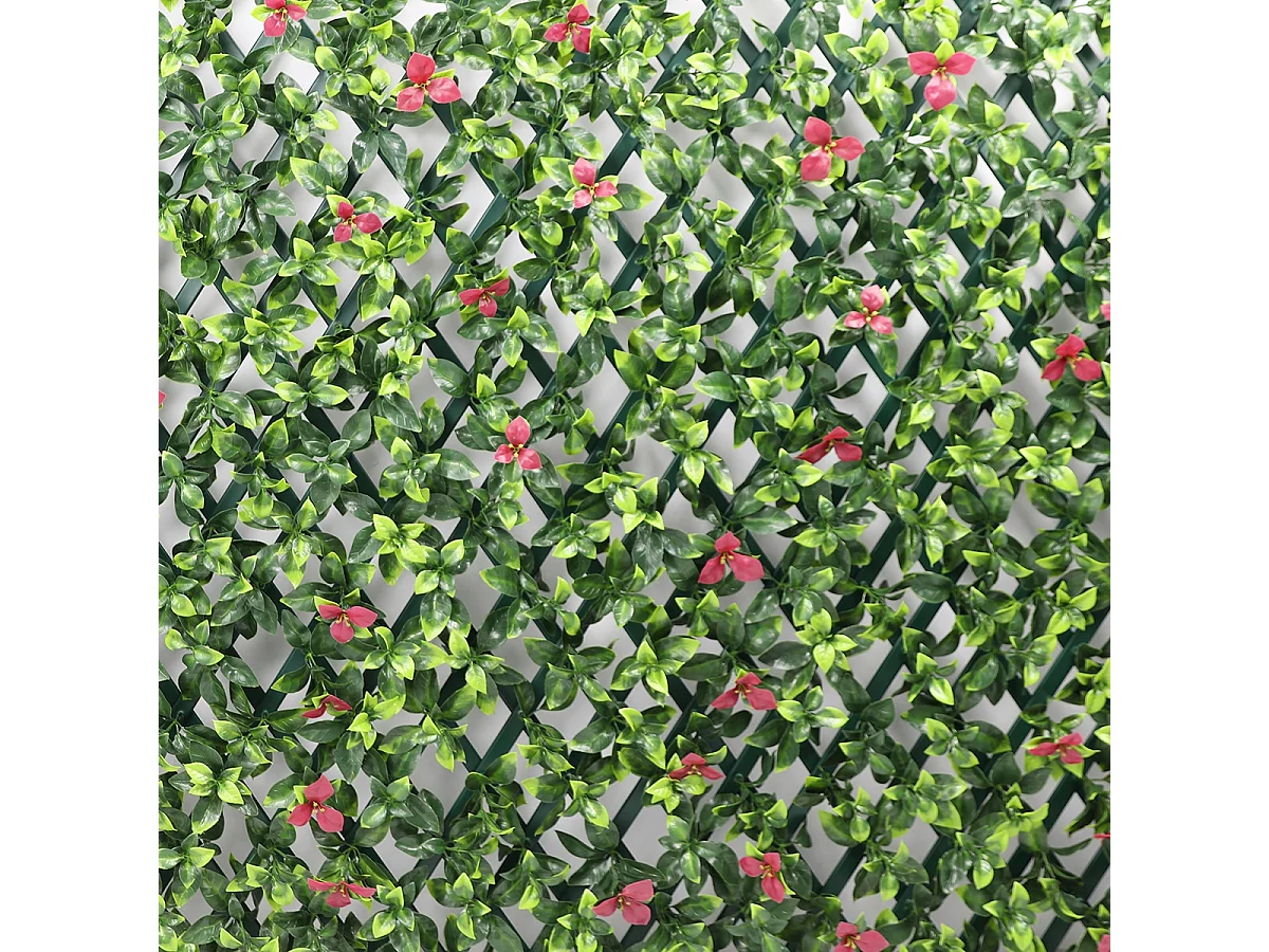 Künstliche Gartenhecke ausziehbares Spalier 200x100cm Pflanzen Salix